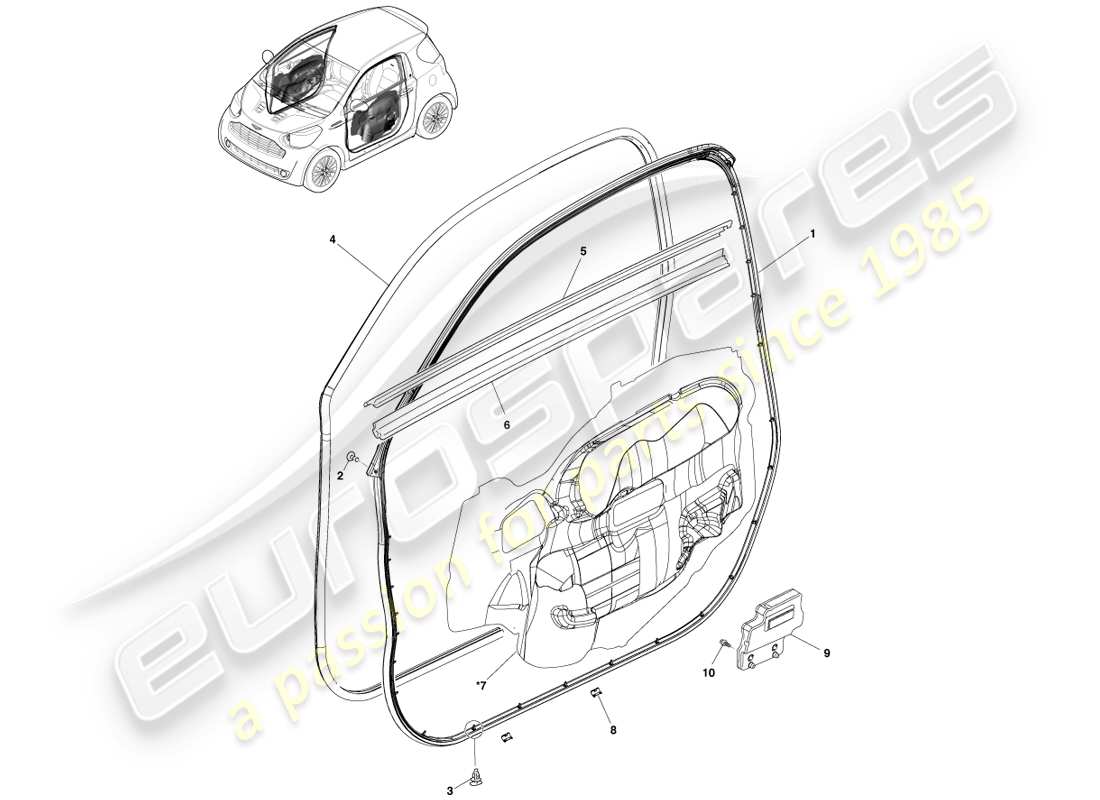a part diagram from the aston martin cygnet parts catalogue