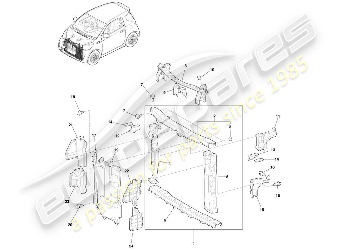 a part diagram from the aston martin cygnet (2012) parts catalogue