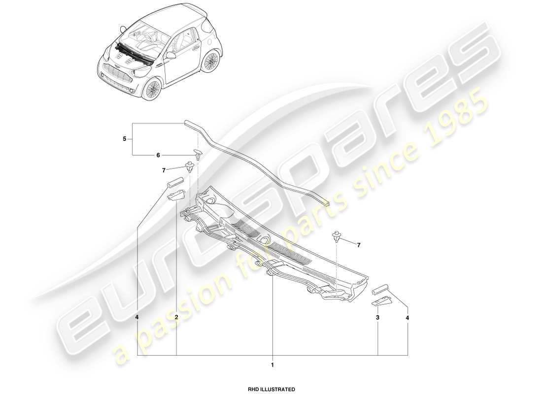 VIEW PARTS DIAGRAMS FROM THE ASTON MARTIN CYGNET PARTS CATALOGUE a part diagram from the aston martin cygnet parts catalogue