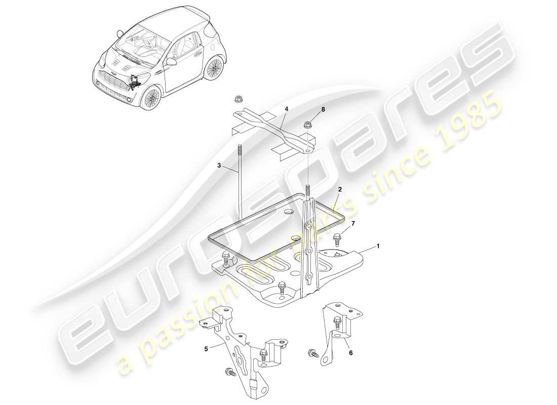 a part diagram from the aston martin cygnet parts catalogue