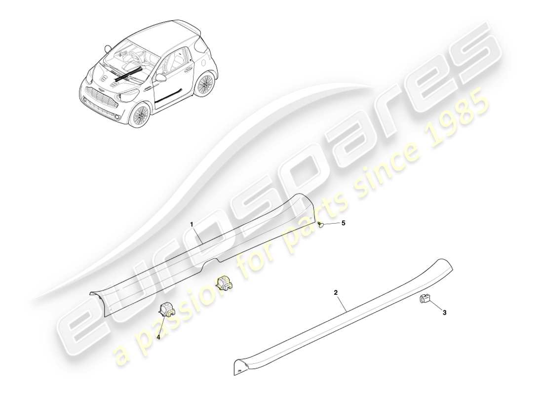a part diagram from the aston martin cygnet parts catalogue