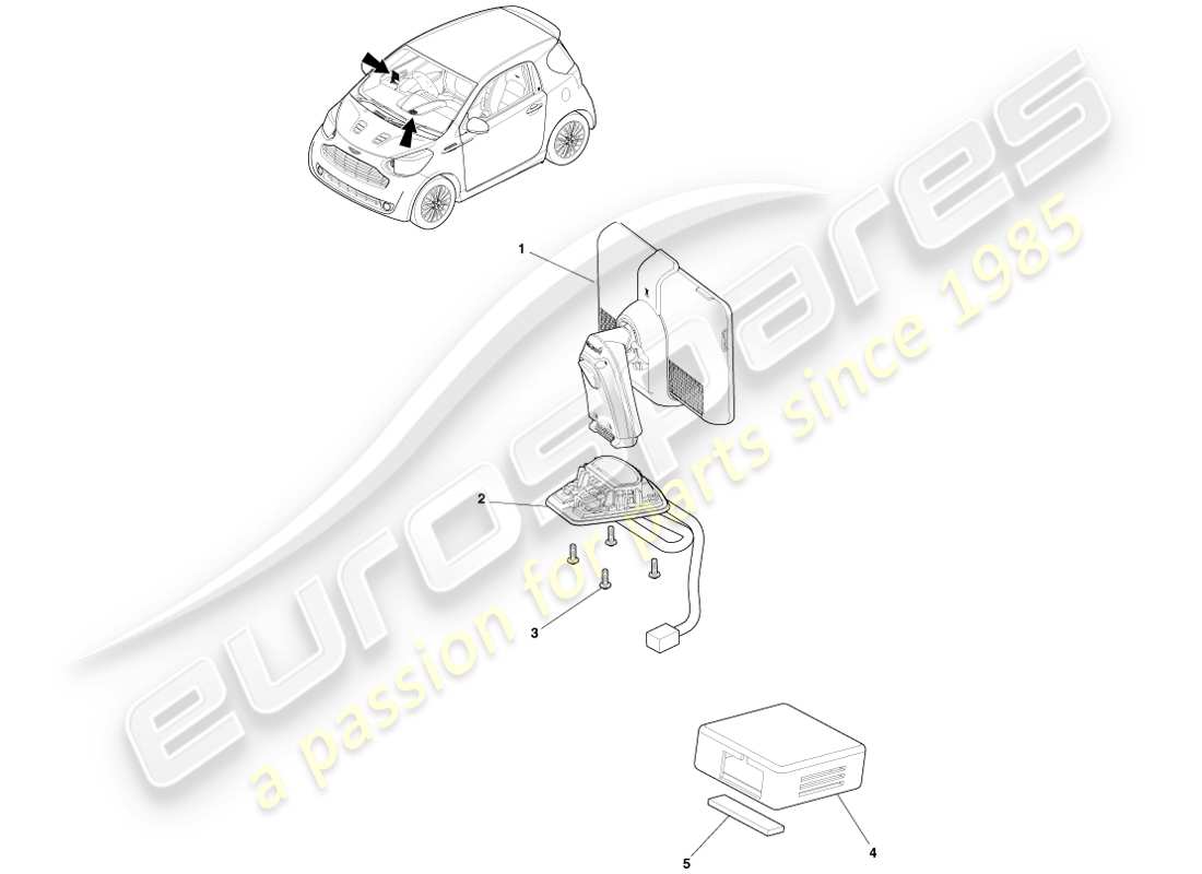 a part diagram from the aston martin cygnet parts catalogue