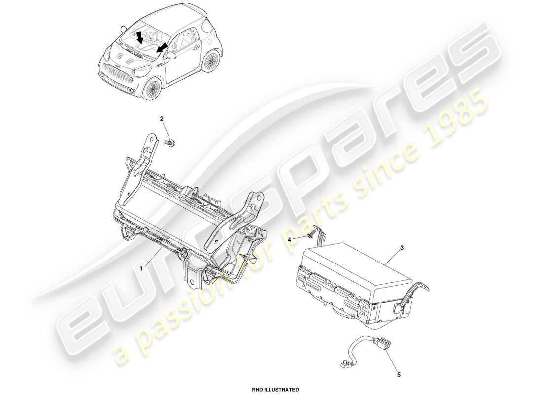 VIEW PARTS DIAGRAMS FROM THE ASTON MARTIN CYGNET PARTS CATALOGUE a part diagram from the aston martin cygnet parts catalogue
