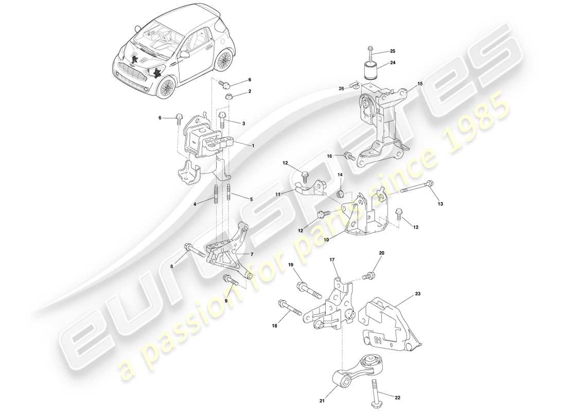 VIEW PARTS DIAGRAMS FROM THE ASTON MARTIN CYGNET PARTS CATALOGUE a part diagram from the aston martin cygnet parts catalogue