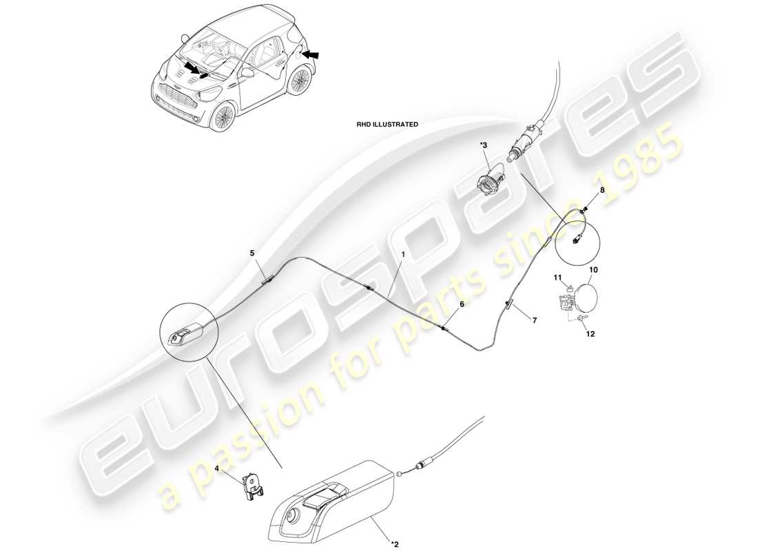 a part diagram from the aston martin cygnet parts catalogue