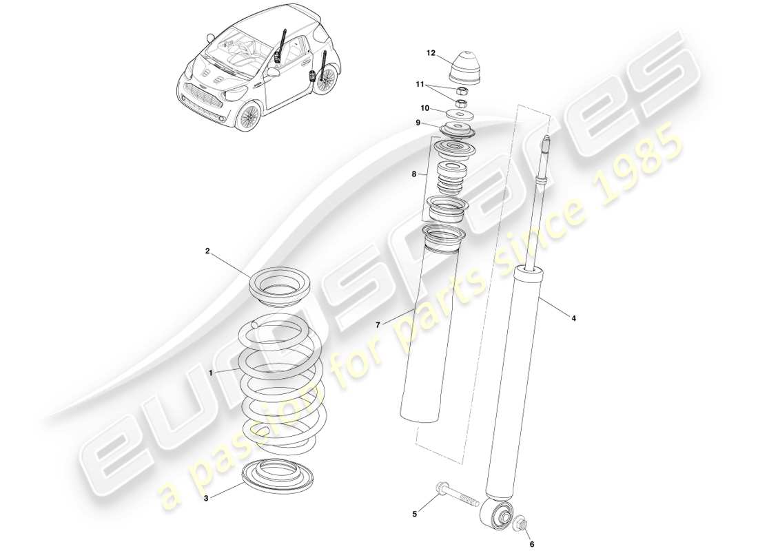 a part diagram from the aston martin cygnet parts catalogue