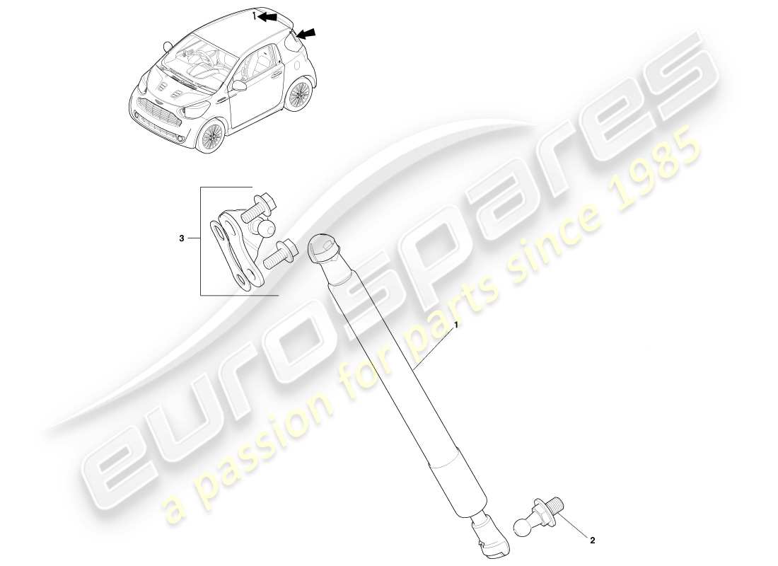 a part diagram from the aston martin cygnet (2012) parts catalogue