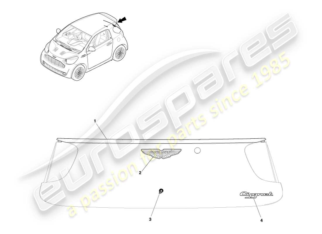 VIEW PARTS DIAGRAMS FROM THE ASTON MARTIN CYGNET PARTS CATALOGUE a part diagram from the aston martin cygnet parts catalogue