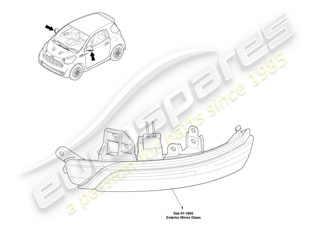 a part diagram from the aston martin cygnet (2012) parts catalogue