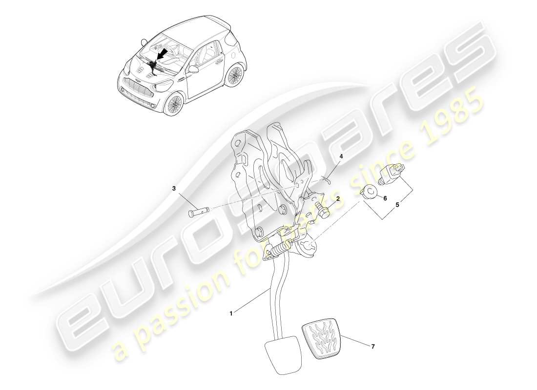 VIEW PARTS DIAGRAMS FROM THE ASTON MARTIN CYGNET PARTS CATALOGUE a part diagram from the aston martin cygnet parts catalogue