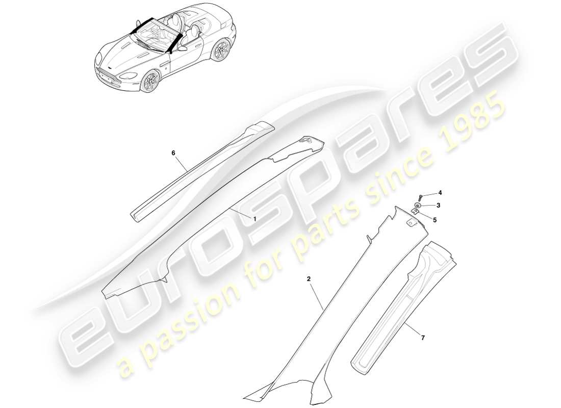 a part diagram from the aston martin v8 vantage (2007) parts catalogue