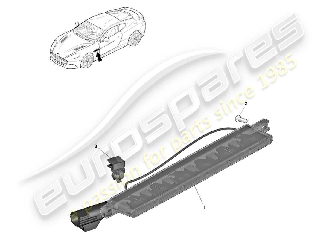 aston martin vanquish (2013) side repeaters parts diagram