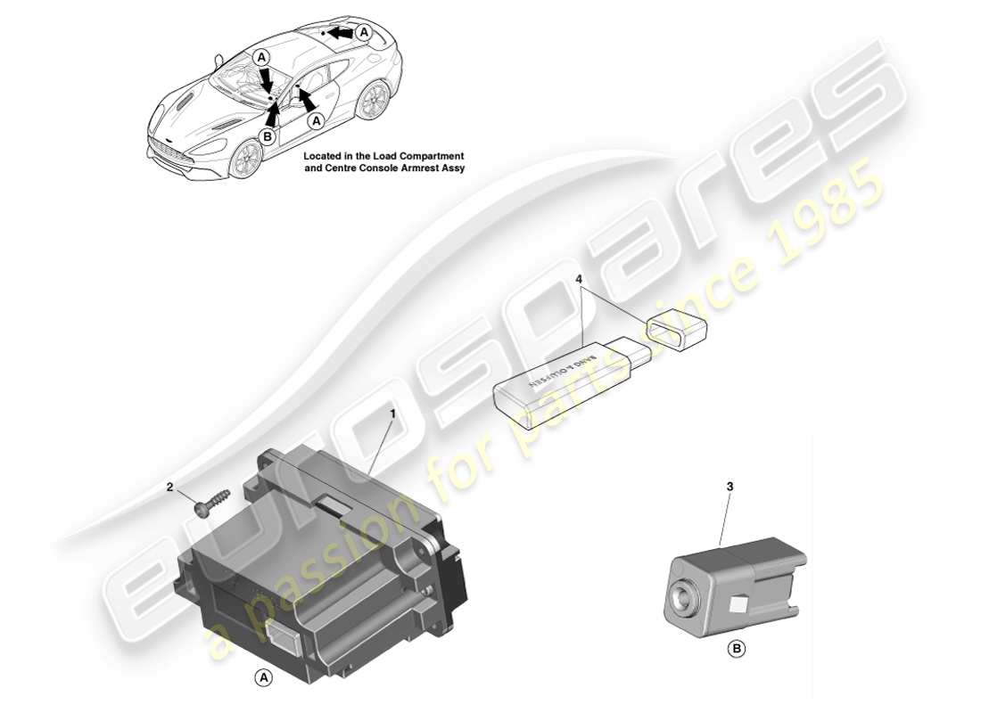 aston martin vanquish (2013) media player parts diagram