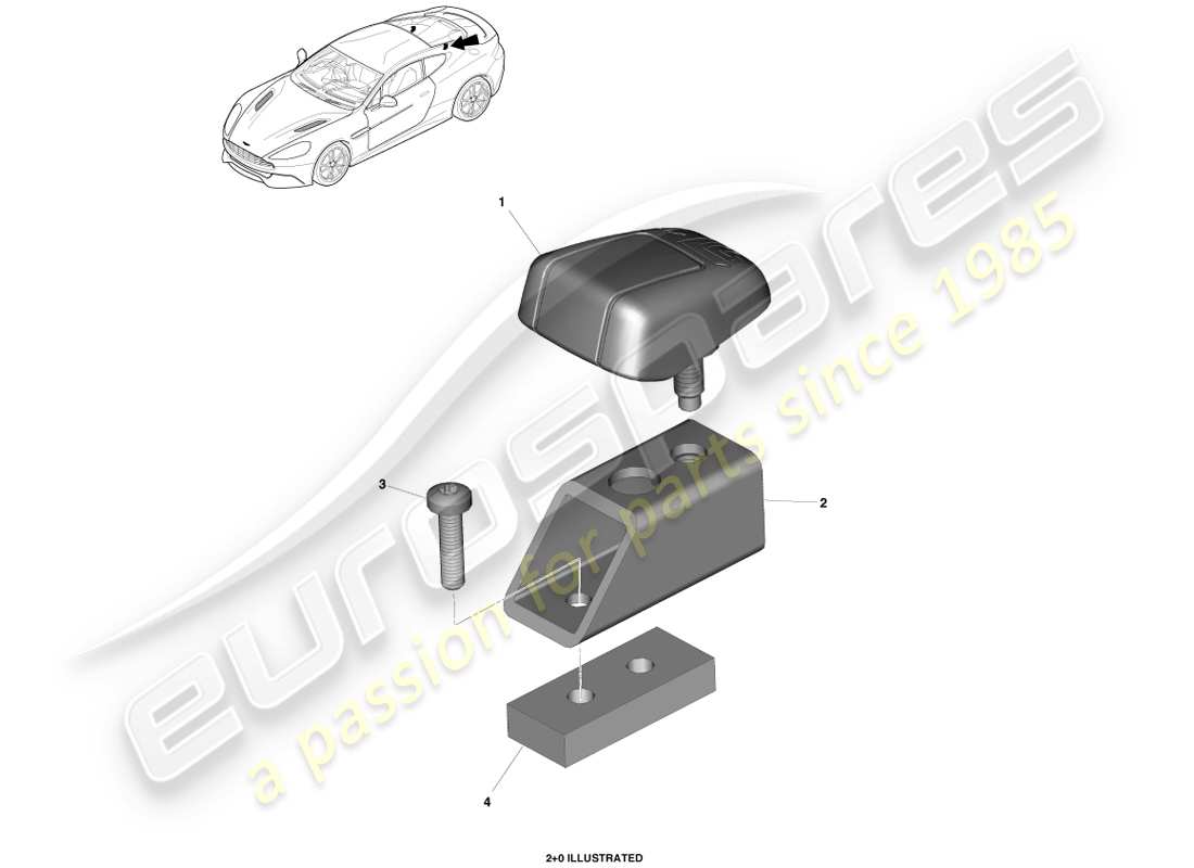 aston martin vanquish (2014) isofix tether brackets part diagram
