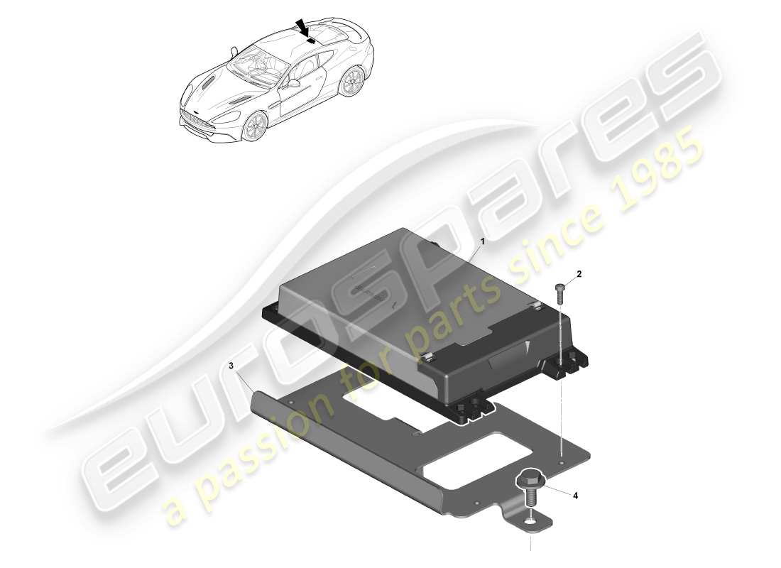 aston martin vanquish (2014) navigation module, coupe part diagram