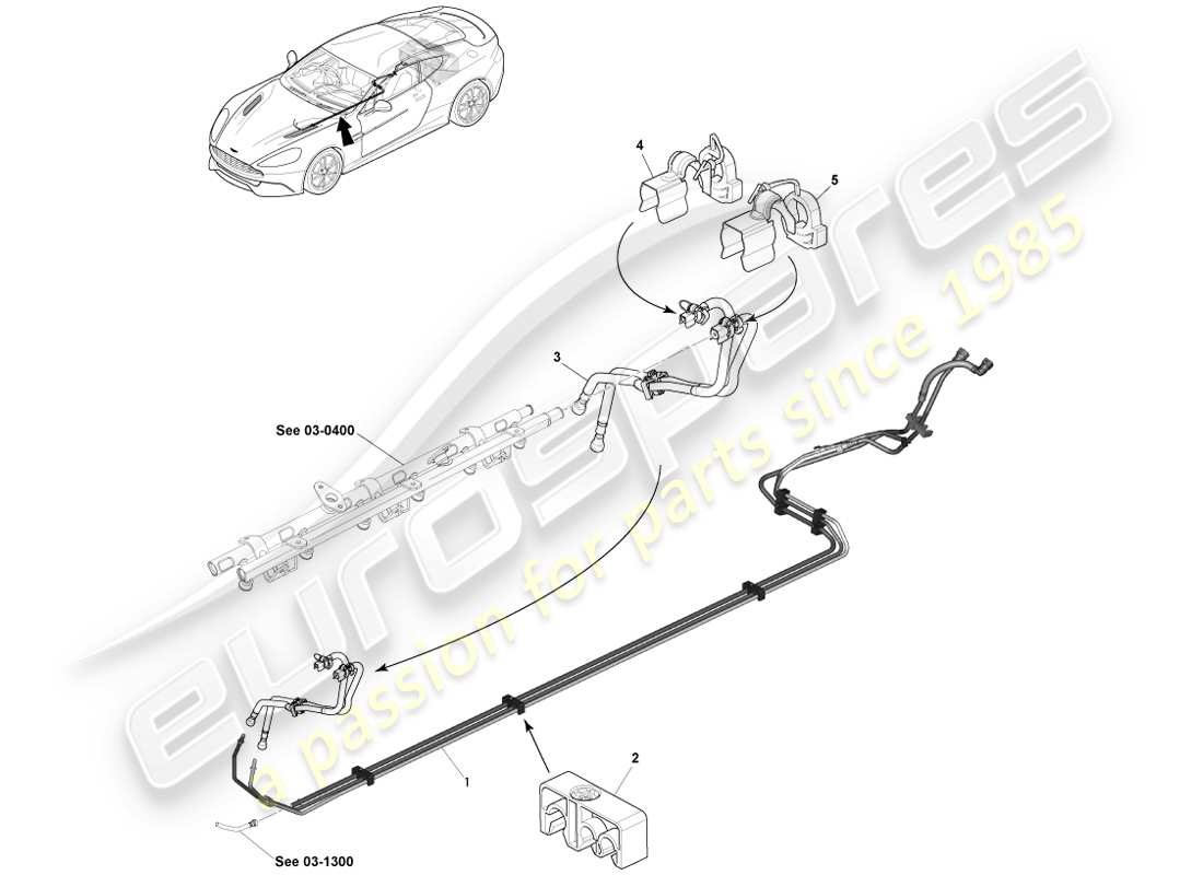 aston martin vanquish (2014) fuel distribution, to 15my part diagram