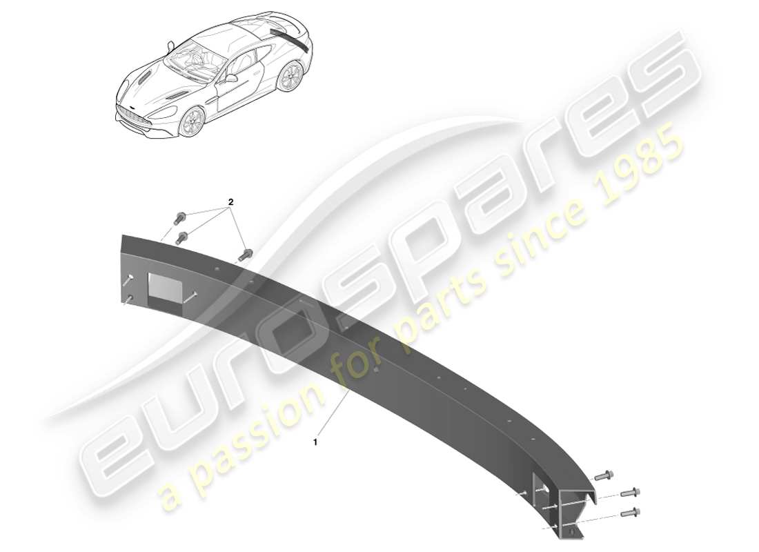 aston martin vanquish (2014) rear bumper structure, row part diagram