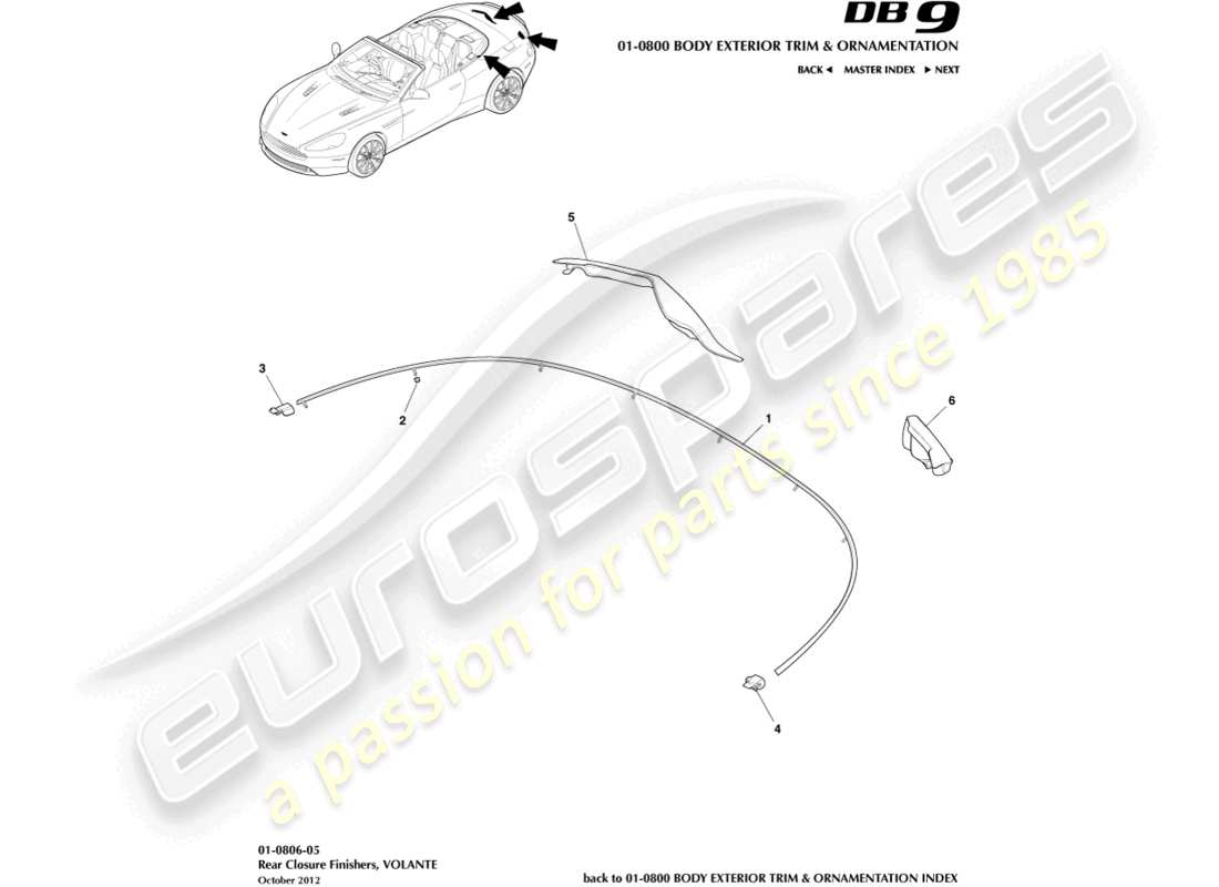 a part diagram from the aston martin db9 (2013) parts catalogue