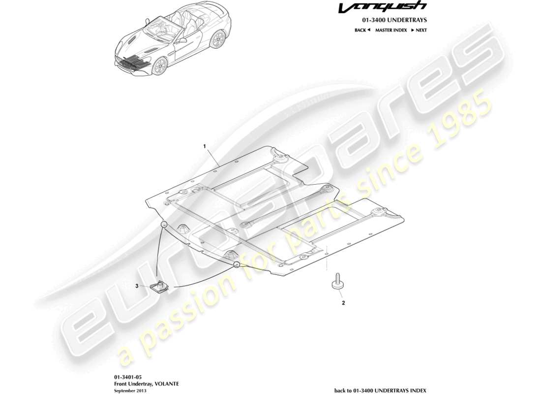 VIEW PARTS DIAGRAMS FROM THE ASTON MARTIN VANQUISH PARTS CATALOGUE a part diagram from the aston martin vanquish parts catalogue