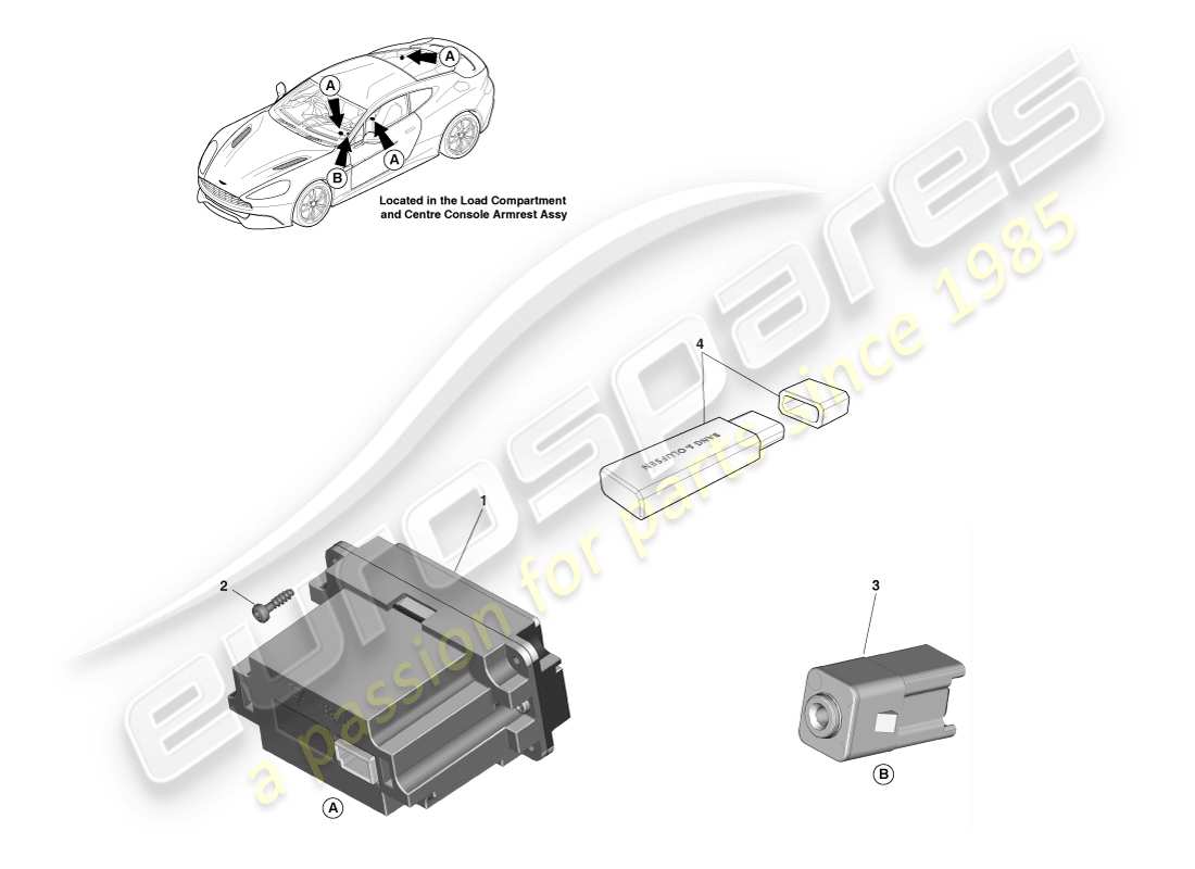 a part diagram from the aston martin vanquish (2014) parts catalogue