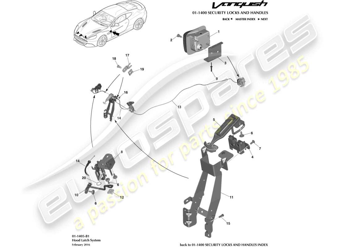 a part diagram from the aston martin vanquish parts catalogue