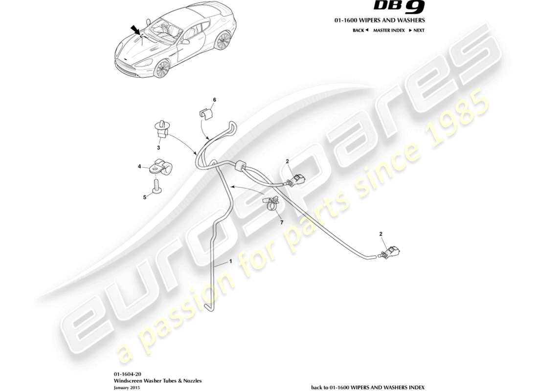 a part diagram from the aston martin db9 (2013) parts catalogue