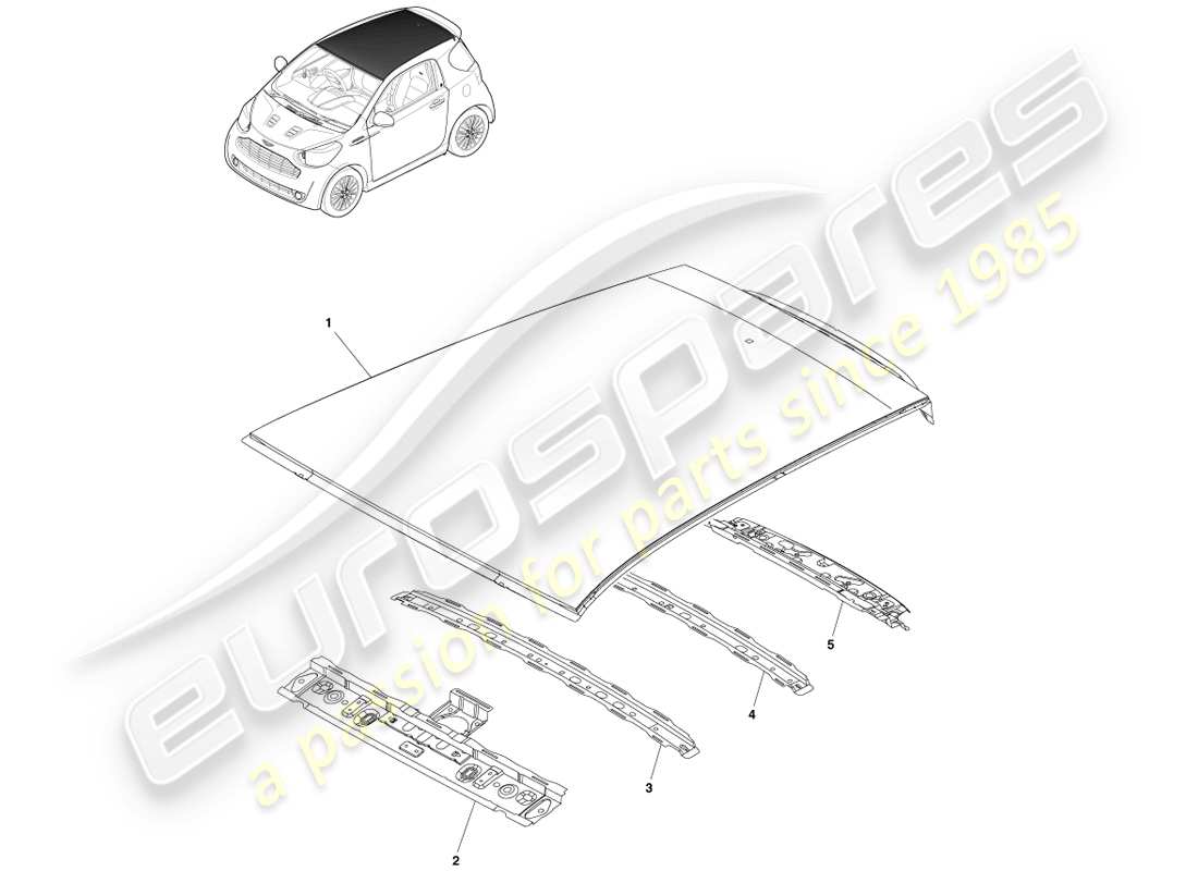 a part diagram from the aston martin cygnet parts catalogue