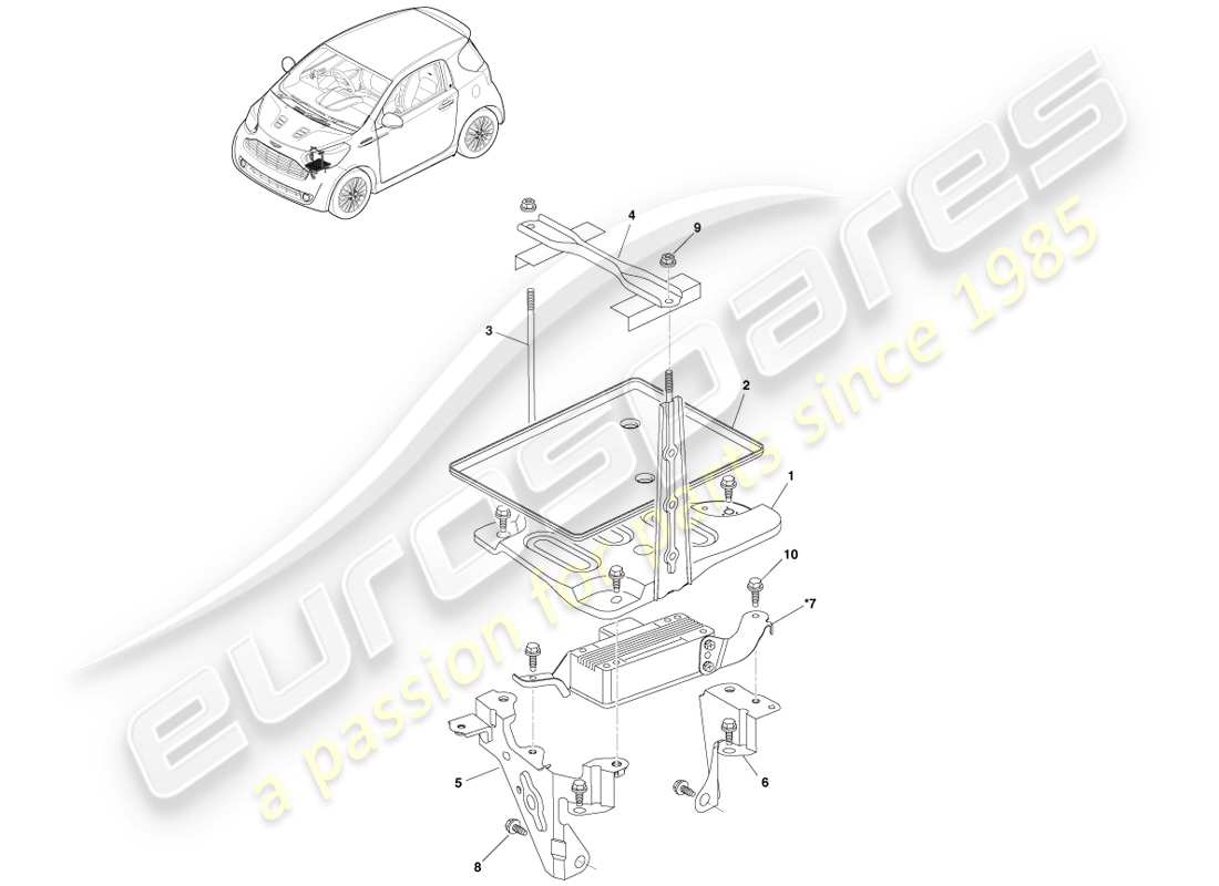 a part diagram from the aston martin cygnet parts catalogue