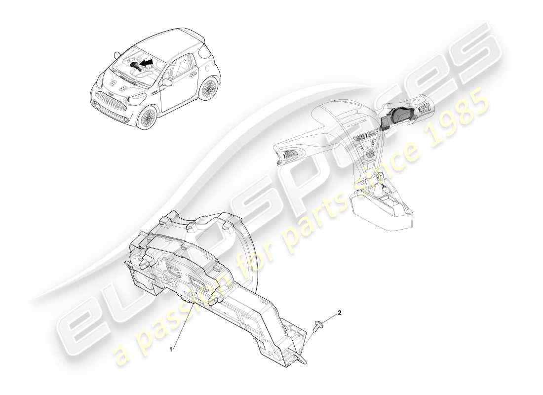 a part diagram from the aston martin cygnet parts catalogue