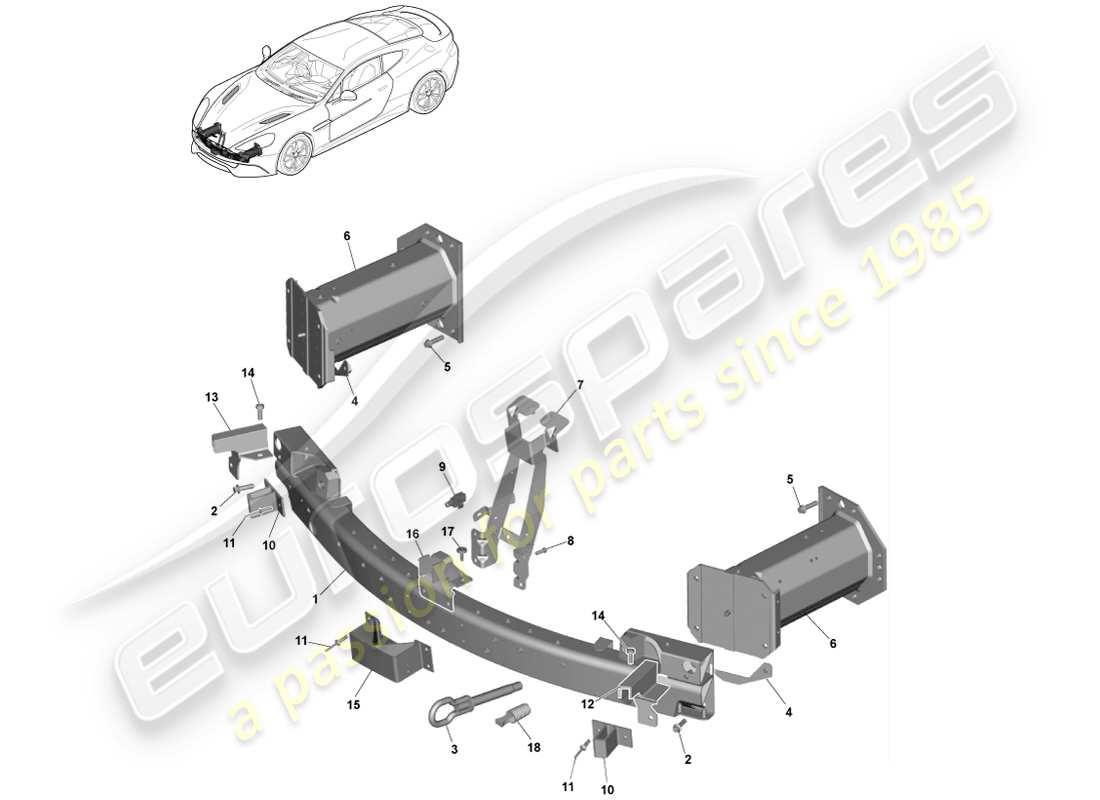 a part diagram from the aston martin vanquish (2014) parts catalogue