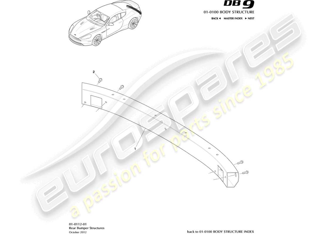 a part diagram from the aston martin db9 (2016) parts catalogue