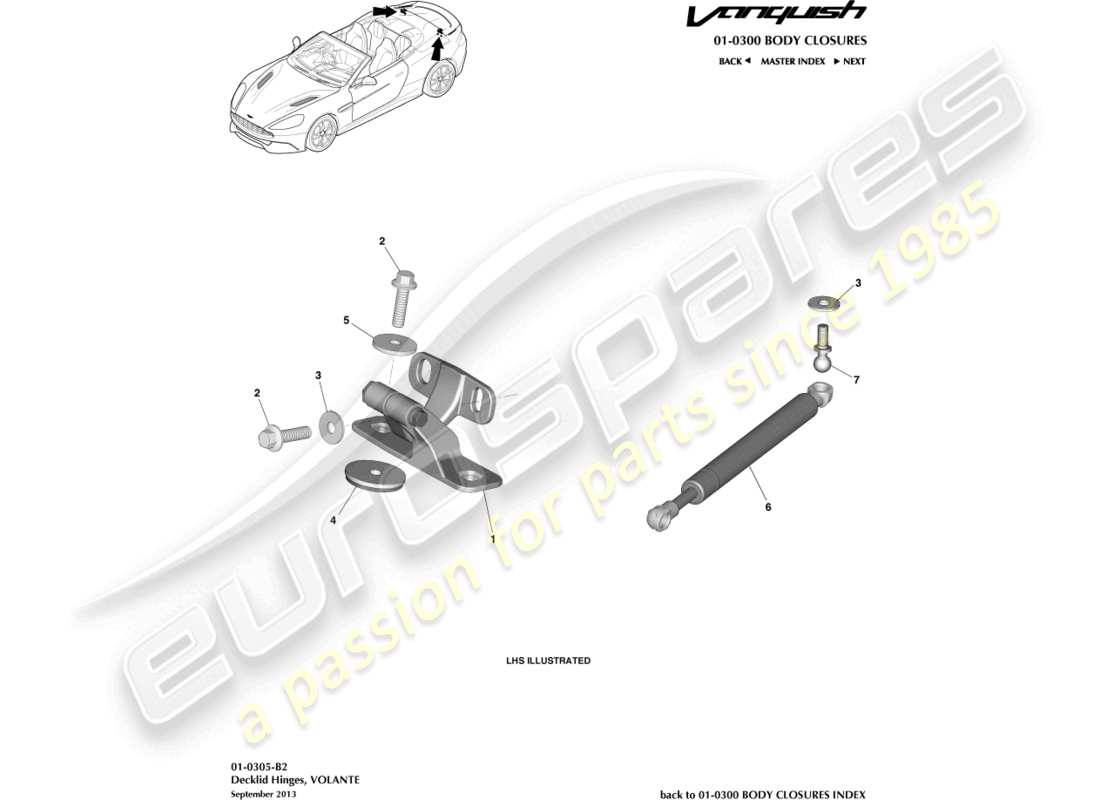 a part diagram from the aston martin vanquish (2016) parts catalogue