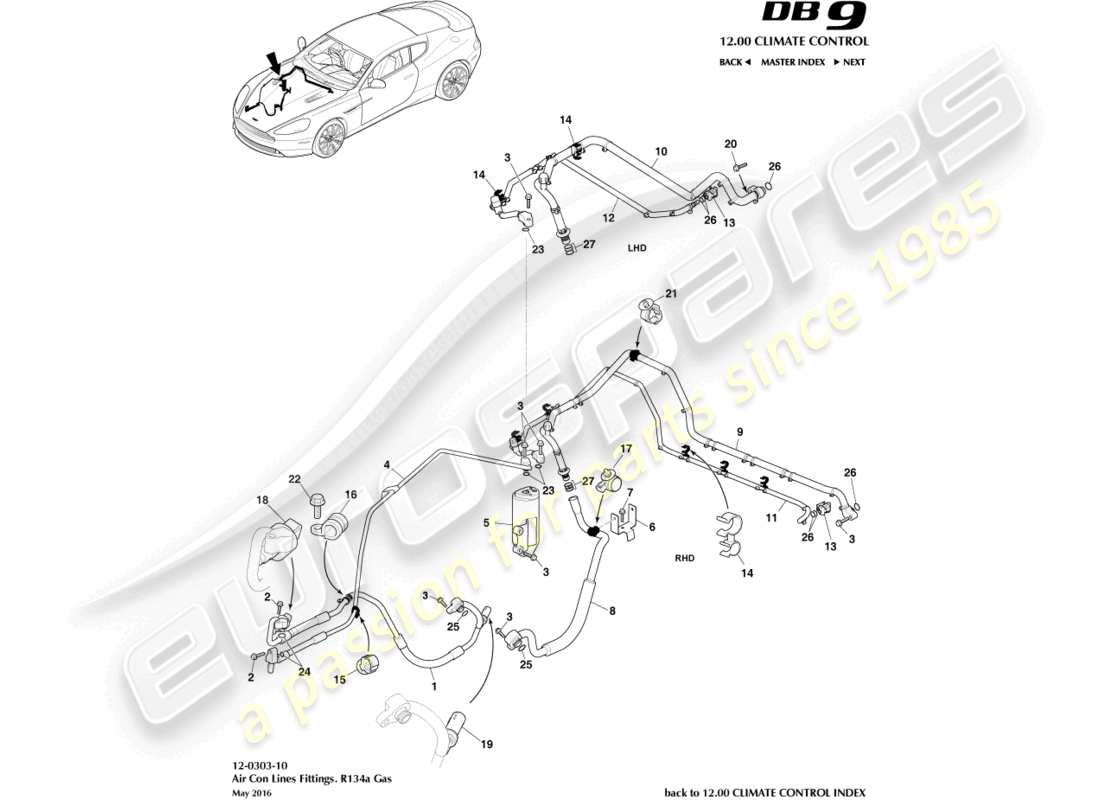 a part diagram from the aston martin db9 (2017) parts catalogue