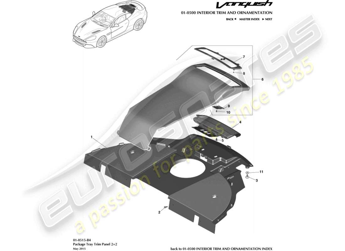a part diagram from the aston martin vanquish parts catalogue