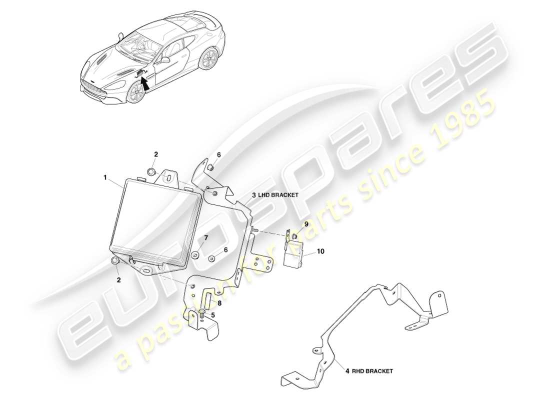 aston martin vanquish (2014) engine bay fusebox part diagram