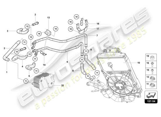 a part diagram from the lamborghini aventador ultimae parts catalogue