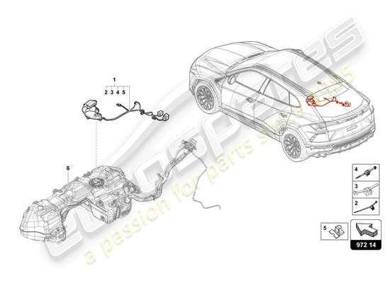 a part diagram from the lamborghini urus parts catalogue