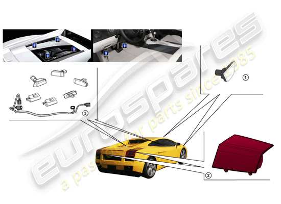 a part diagram from the lamborghini lp570-4 spyder performante (accessories) parts catalogue