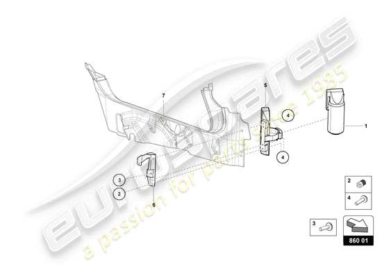 a part diagram from the lamborghini aventador lp770-4 svj parts catalogue