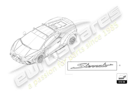 a part diagram from the lamborghini huracan sterrato parts catalogue