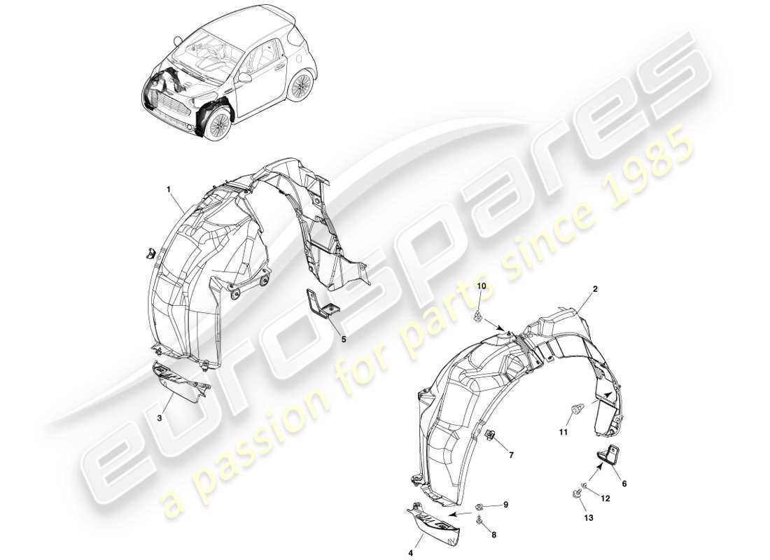 VIEW PARTS DIAGRAMS FROM THE ASTON MARTIN CYGNET PARTS CATALOGUE a part diagram from the aston martin cygnet parts catalogue