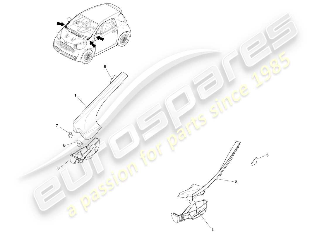 a part diagram from the aston martin cygnet parts catalogue