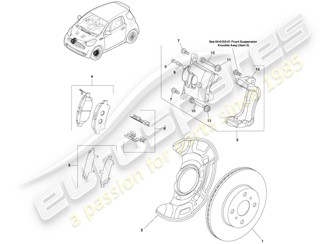 a part diagram from the aston martin cygnet parts catalogue