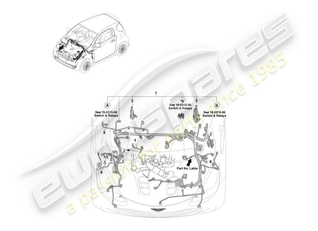 a part diagram from the aston martin cygnet (2012) parts catalogue