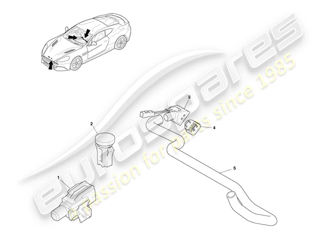 aston martin vanquish (2013) sensors parts diagram