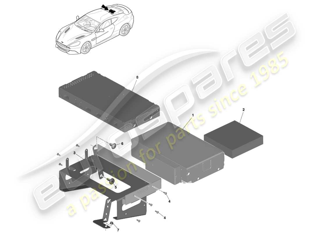 aston martin vanquish (2014) cd multi charger, coupe part diagram