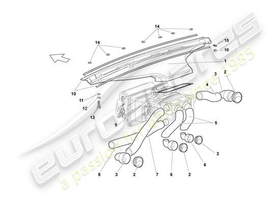 a part diagram from the lamborghini lp640 coupe (2009) parts catalogue