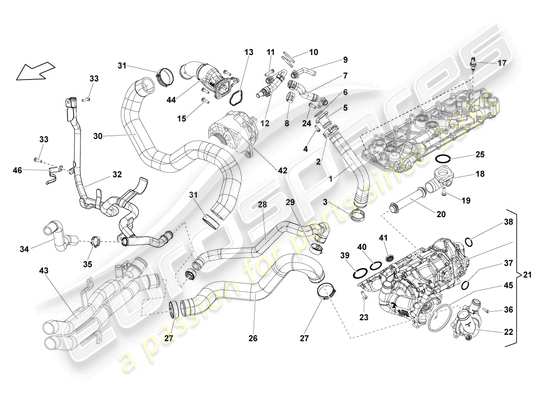 a part diagram from the lamborghini lp550-2 coupe (2013) parts catalogue