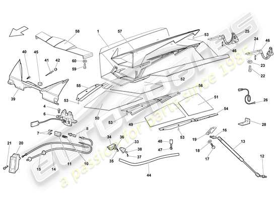 a part diagram from the lamborghini reventon roadster parts catalogue