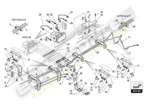 a part diagram from the lamborghini huracan squadra corse parts catalogue